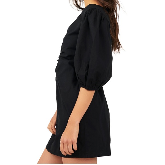 Free People Ruched-Front Puff Sleeve Hope Dress - Picture 3 of 4